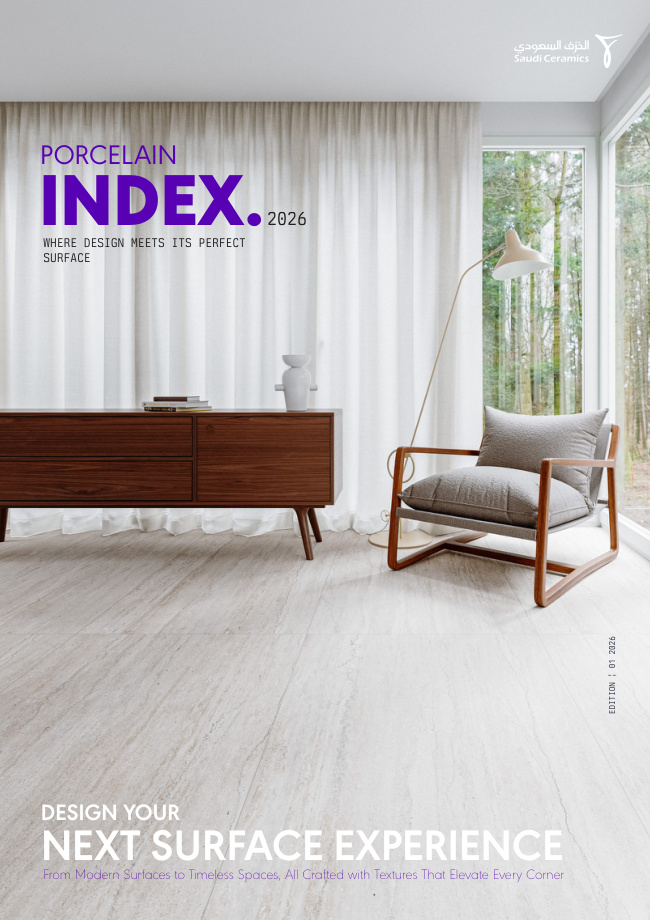 Saudi Ceramics Porcelain 2026 catalogue cover